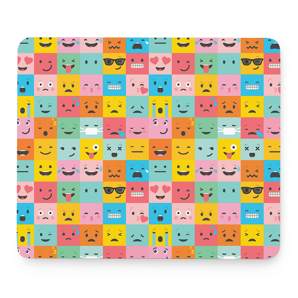Colorful Emoji Pattern Print Mouse Pad