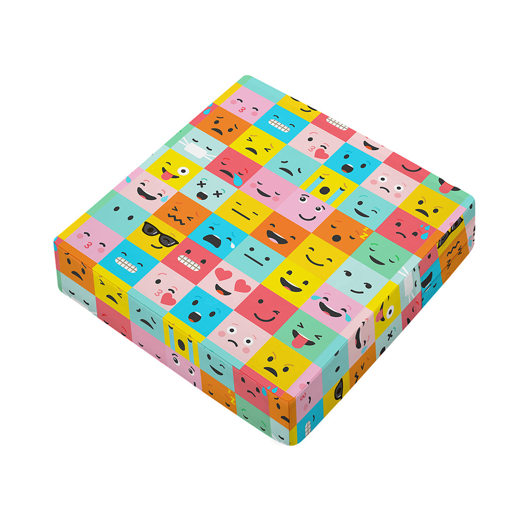 Colorful Emoji Pattern Print Outdoor Seat Cushion Cover