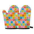 Colorful Emoji Pattern Print Oven Mitts