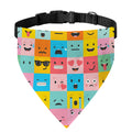 Colorful Emoji Pattern Print Over The Collar Dog Bandana