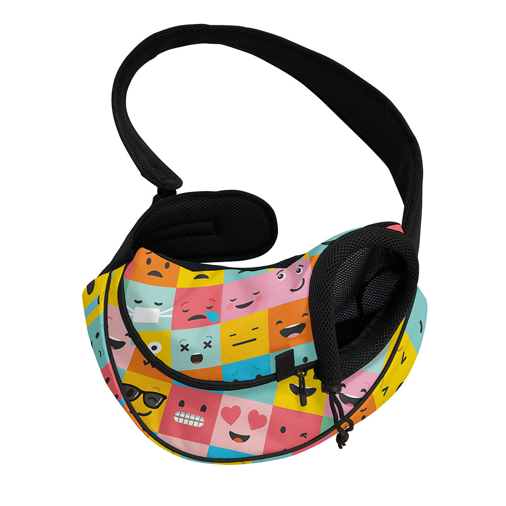 Colorful Emoji Pattern Print Pet Sling Carrier