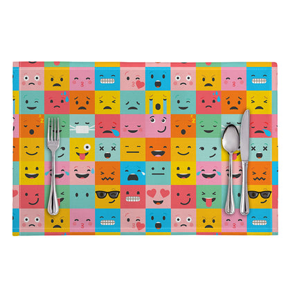Colorful Emoji Pattern Print Placemat