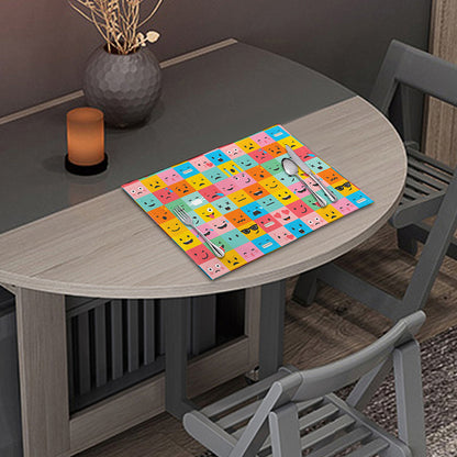 Colorful Emoji Pattern Print Placemat