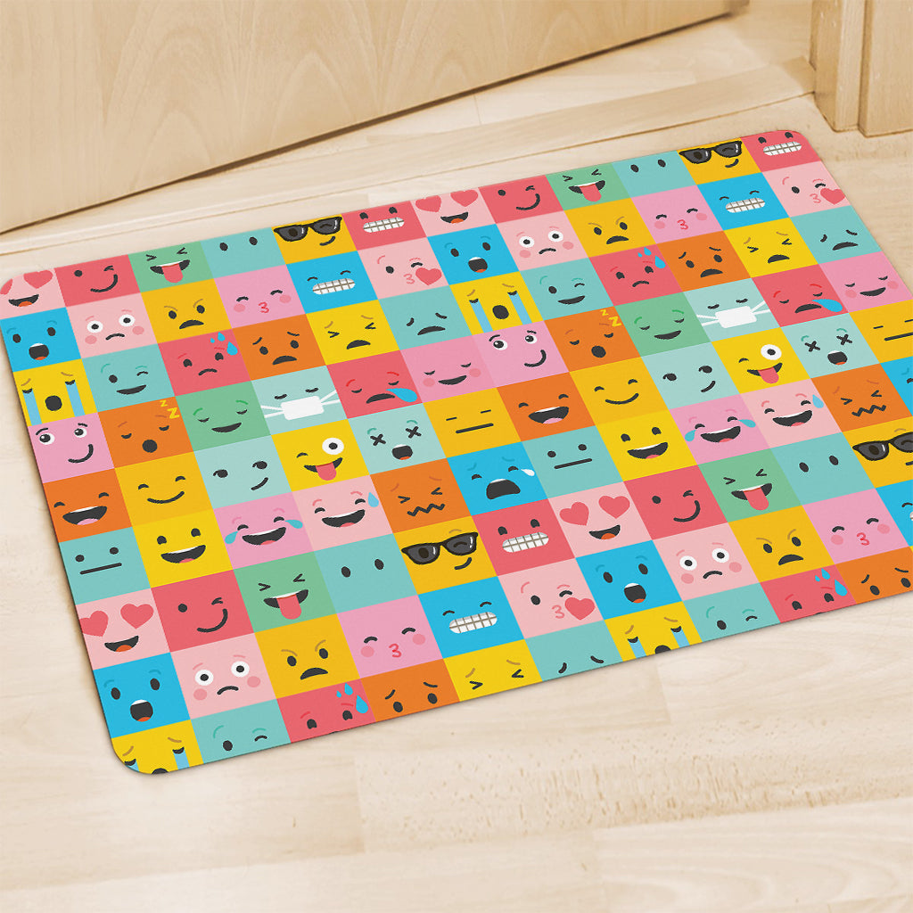 Colorful Emoji Pattern Print Polyester Doormat