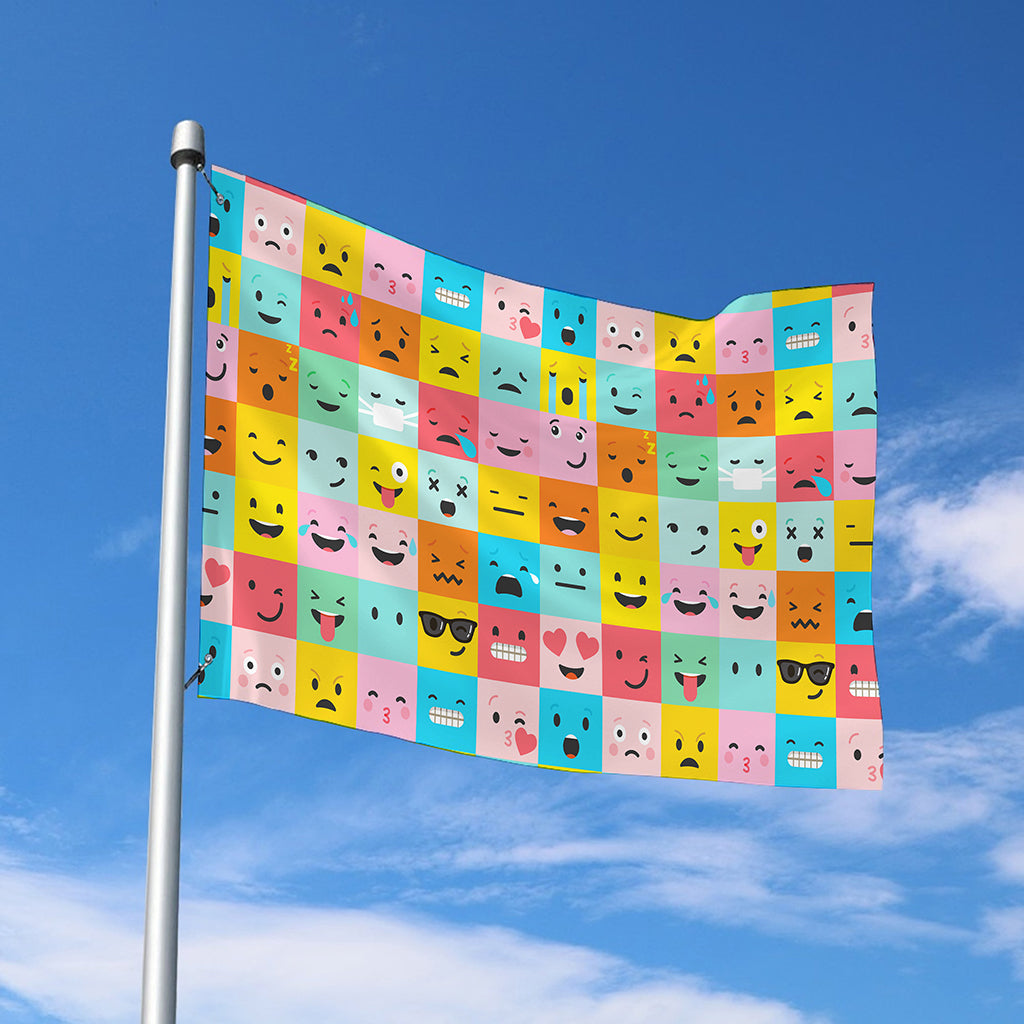 Colorful Emoji Pattern Print Polyester Flag