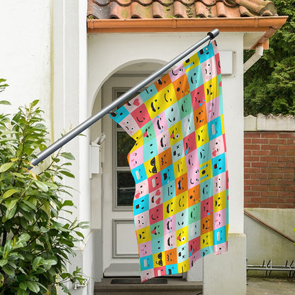 Colorful Emoji Pattern Print Polyester Flag