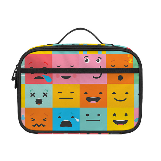 Colorful Emoji Pattern Print Portable Lunch Bag