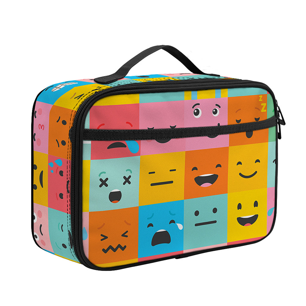 Colorful Emoji Pattern Print Portable Lunch Bag