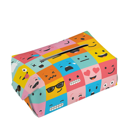 Colorful Emoji Pattern Print Rectangle Tissue Box Cover