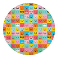 Colorful Emoji Pattern Print Round Blanket