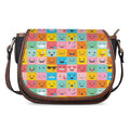 Colorful Emoji Pattern Print Saddle Bag