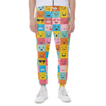 Colorful Emoji Pattern Print Scuba Joggers