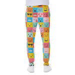 Colorful Emoji Pattern Print Scuba Joggers