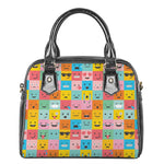 Colorful Emoji Pattern Print Shoulder Handbag