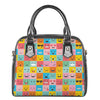 Colorful Emoji Pattern Print Shoulder Handbag