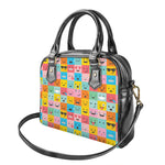 Colorful Emoji Pattern Print Shoulder Handbag