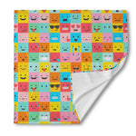 Colorful Emoji Pattern Print Silk Bandana