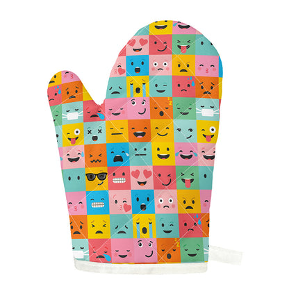 Colorful Emoji Pattern Print Single Oven Mitt