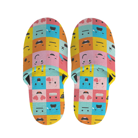 Colorful Emoji Pattern Print Slippers