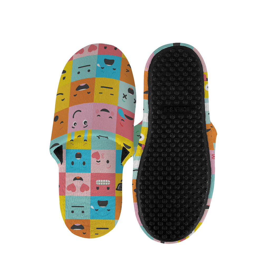 Colorful Emoji Pattern Print Slippers