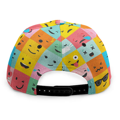 Colorful Emoji Pattern Print Snapback Cap