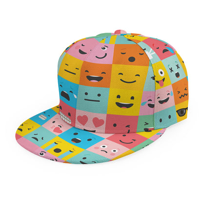 Colorful Emoji Pattern Print Snapback Cap