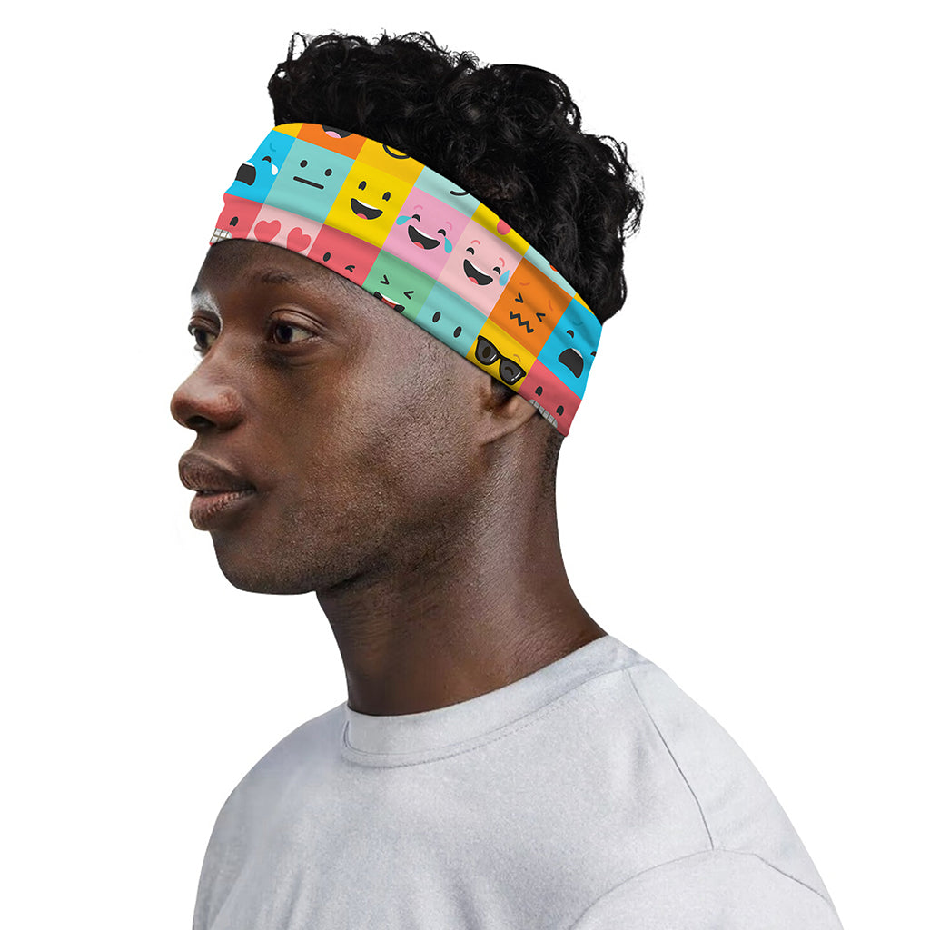 Colorful Emoji Pattern Print Sports Headband