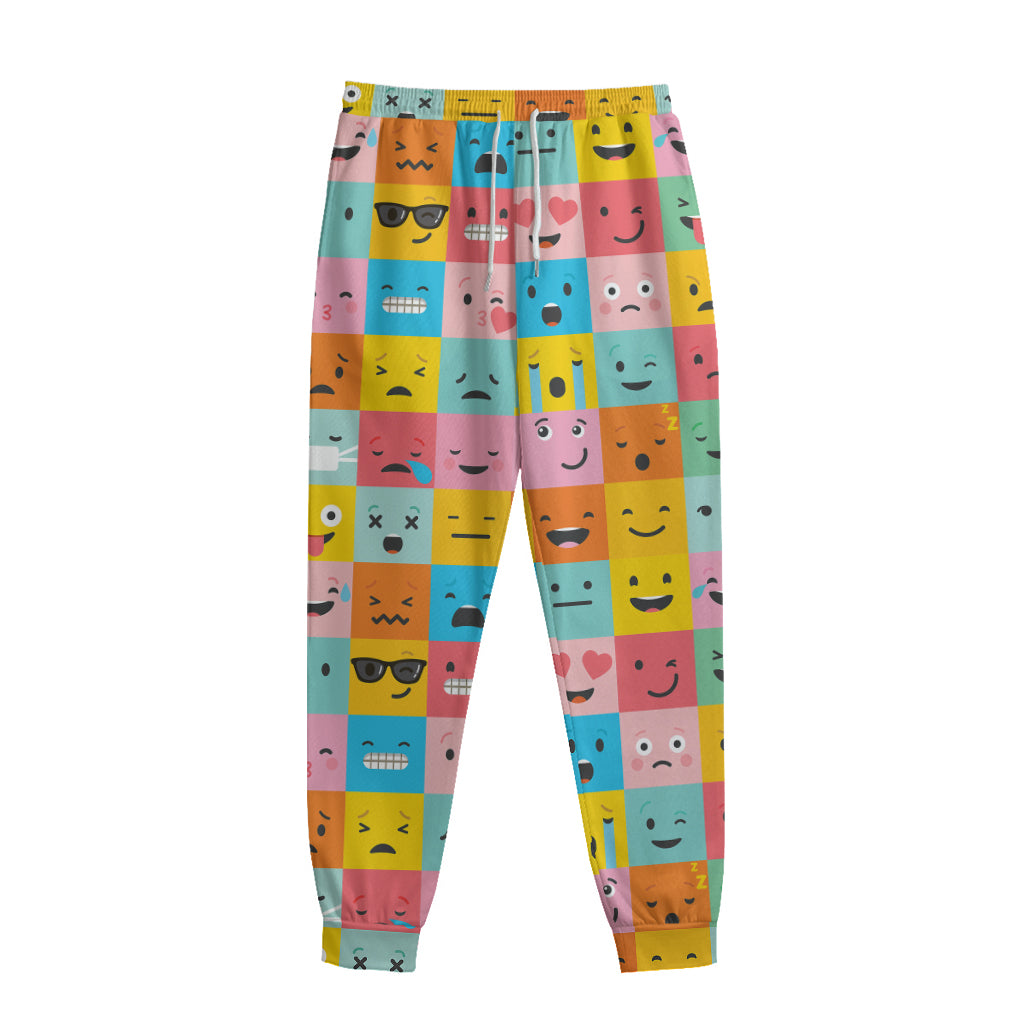 Colorful Emoji Pattern Print Sweatpants