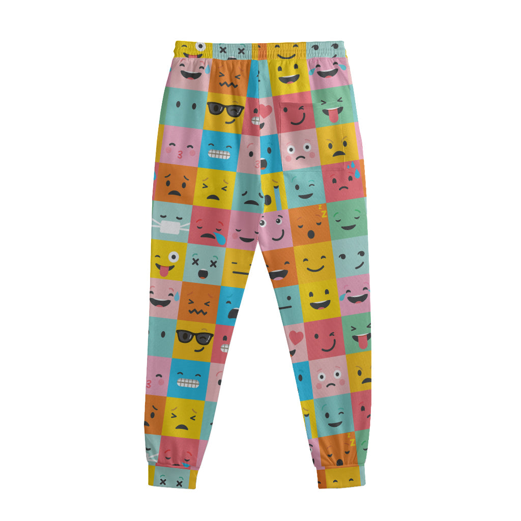 Colorful Emoji Pattern Print Sweatpants