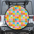 Colorful Emoji Pattern Print Tire Cover