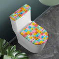 Colorful Emoji Pattern Print Toilet Lid And Tank Cover Set