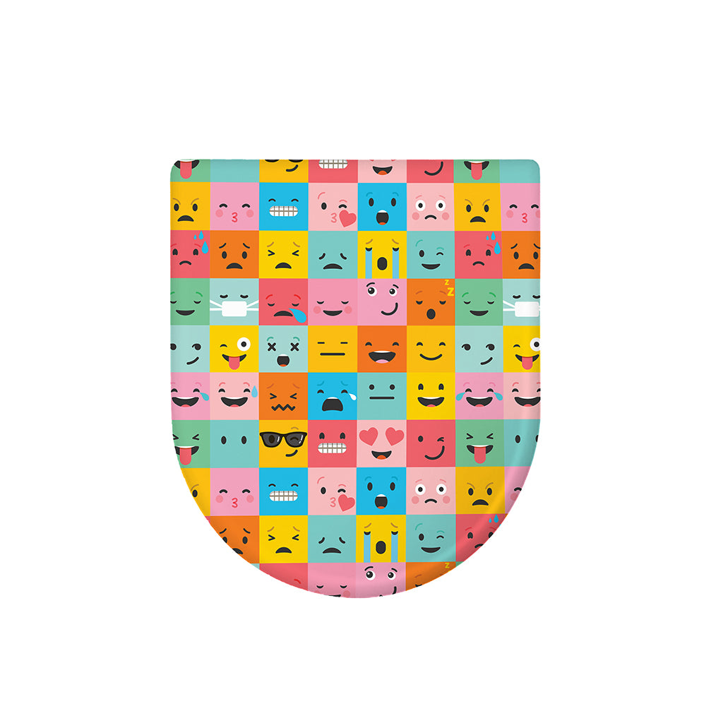 Colorful Emoji Pattern Print Toilet Lid Cover