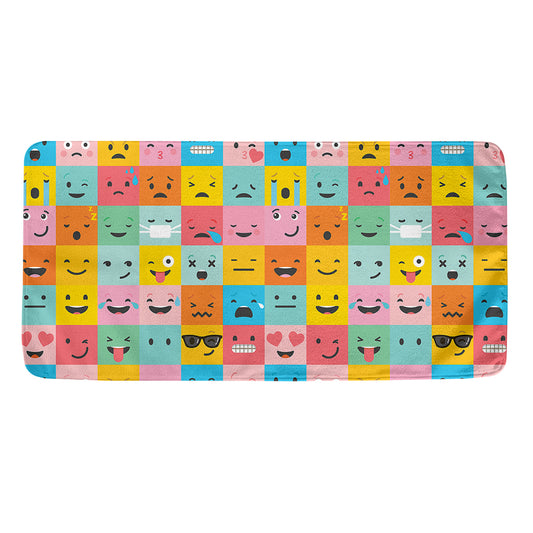 Colorful Emoji Pattern Print Towel