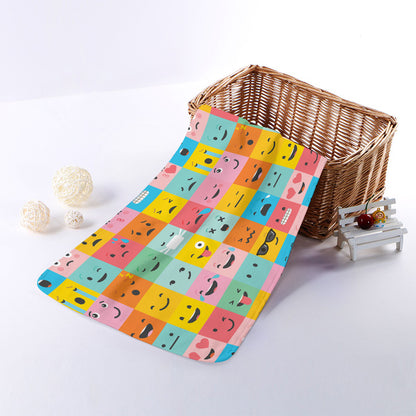 Colorful Emoji Pattern Print Towel