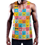 Colorful Emoji Pattern Print Training Tank Top