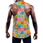 Colorful Emoji Pattern Print Training Tank Top