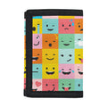 Colorful Emoji Pattern Print Trifold Wallet