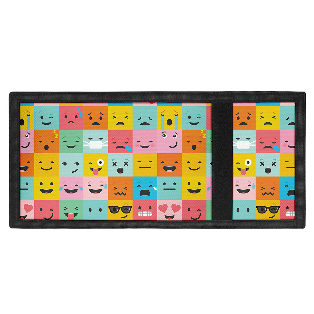 Colorful Emoji Pattern Print Trifold Wallet