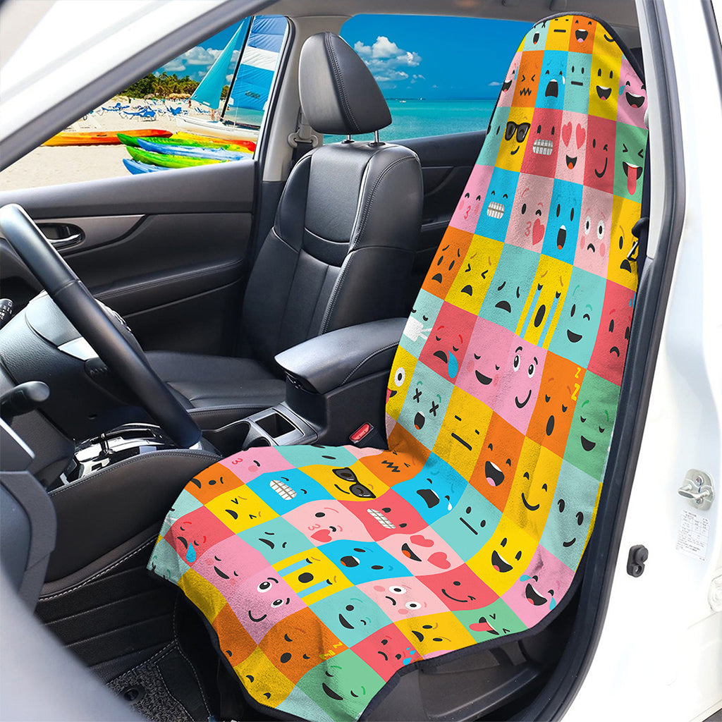 Colorful Emoji Pattern Print Waterproof Car Seat Cover