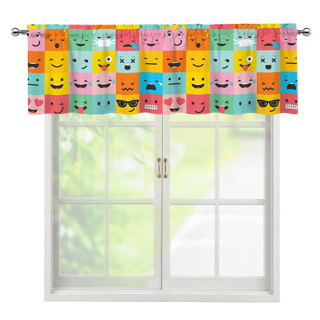 Colorful Emoji Pattern Print Window Valance