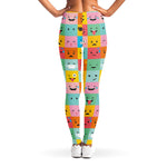Colorful Emoji Pattern Print Women's Leggings