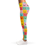 Colorful Emoji Pattern Print Women's Leggings