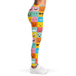Colorful Emoji Pattern Print Women's Leggings