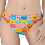 Colorful Emoji Pattern Print Women's Thong