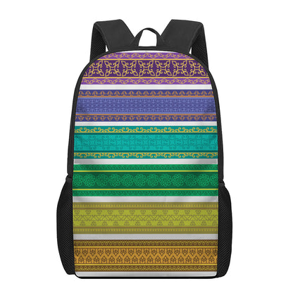 Colorful Ethnic Pattern Print 17 Inch Backpack