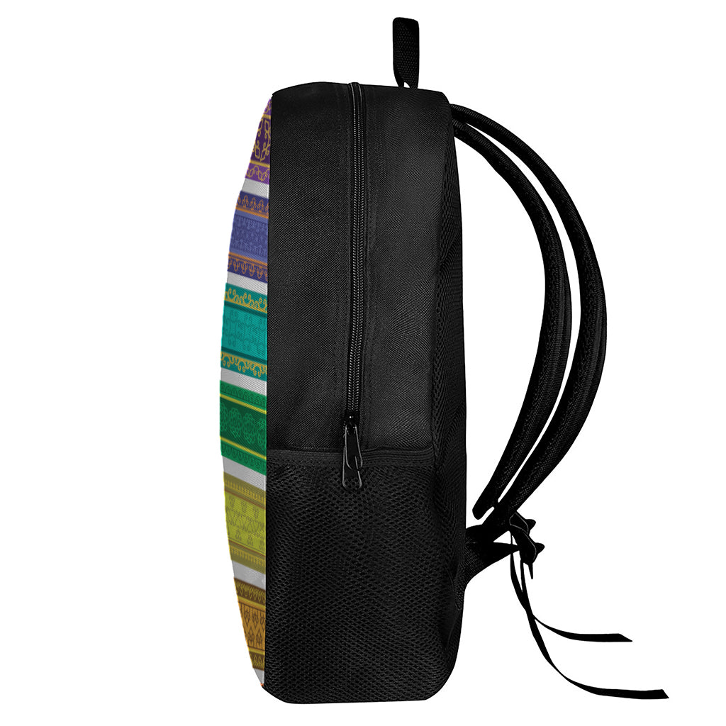 Colorful Ethnic Pattern Print 17 Inch Backpack
