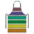 Colorful Ethnic Pattern Print Bib Apron With Pocket