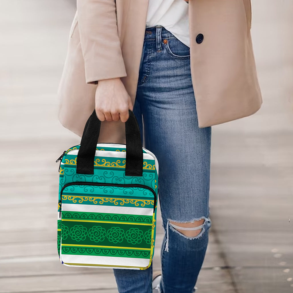 Colorful Ethnic Pattern Print Bible Tote Bag