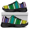 Colorful Ethnic Pattern Print Black Chunky Shoes