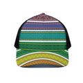Colorful Ethnic Pattern Print Black Mesh Trucker Hat